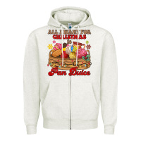 Oatmeal Heather all i want for christmas is pan dulce Zipper Hoodie - MaliasSmallBusiness