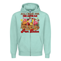 Seafoam all i want for christmas is pan dulce Zipper Hoodie - MaliasSmallBusiness