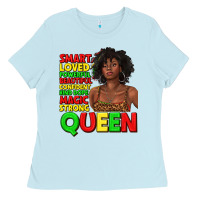 Baby Blue black queen quotes juneteenth Ladies Tee - texasbilliewilder