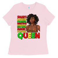 Bubblegum Pink black queen quotes juneteenth Ladies Tee - texasbilliewilder