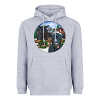 Heather Grey Black Angus Cattle and Calf Christmas Heavyweight Hoodie - RanaPortraitStore