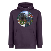 Plum Black Angus Cattle and Calf Christmas Heavyweight Hoodie - RanaPortraitStore