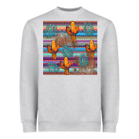 Heather Grey cactus gemstone seamless Heavyweight Sweatshirt - AdoDesignShop