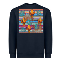 Navy cactus gemstone seamless Heavyweight Sweatshirt - AdoDesignShop