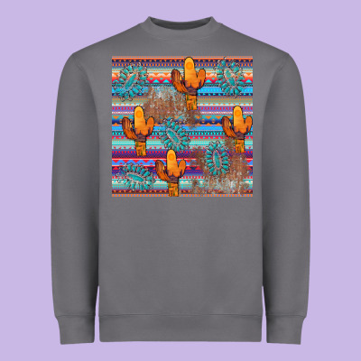 Cactus Gemstone Seamless Heavyweight Sweatshirt Designed By Adodesignshop