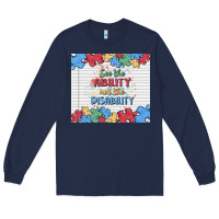 Navy see the ability not the disability Long Sleeve Tee - MaliasSmallBusiness