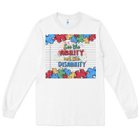 White see the ability not the disability Long Sleeve Tee - MaliasSmallBusiness