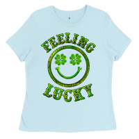 Baby Blue feeling lucky with leopard Ladies Tee - RanaPortraitStore