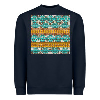Navy aztec cowhide seamless Heavyweight Sweatshirt - AdoDesignShop