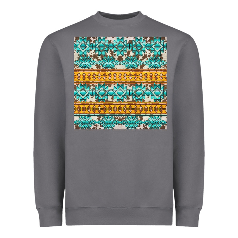 Aztec Cowhide Seamless Heavyweight Sweatshirt by AdoDesignShop | Teevron