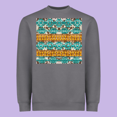 Aztec Cowhide Seamless Heavyweight Sweatshirt Designed By Adodesignshop