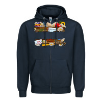 Navy floral teacher custom name Zipper Hoodie - NancyCooperArtShop