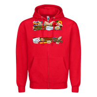 Red floral teacher custom name Zipper Hoodie - NancyCooperArtShop