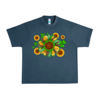 Midnight Navy st patricks sunflowers with shamrock and glitters with leopard Urban Heavy Tee - Artiststas