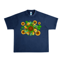 Navy st patricks sunflowers with shamrock and glitters with leopard Urban Heavy Tee - Artiststas