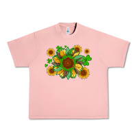 Salmon st patricks sunflowers with shamrock and glitters with leopard Urban Heavy Tee - Artiststas