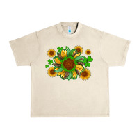 Sandshell st patricks sunflowers with shamrock and glitters with leopard Urban Heavy Tee - Artiststas