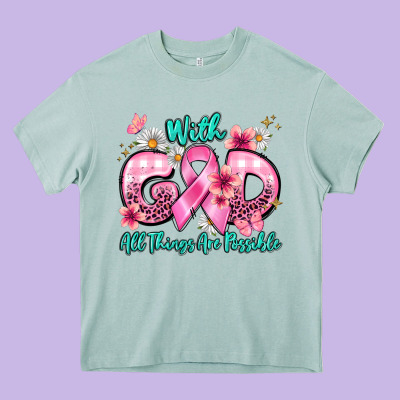 With God All Things Are Possible Heavy Core Tee Designed By Barkaloodesign