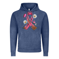 Vintage Denim Cancer Ribbon Stethoscope Daisy Butterfly Vintage Hoodie - Artiststas