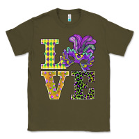 Army Green mardi gras love mask Classic Tee - BarkalooDesign