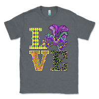 Charcoal Heather mardi gras love mask Classic Tee - BarkalooDesign