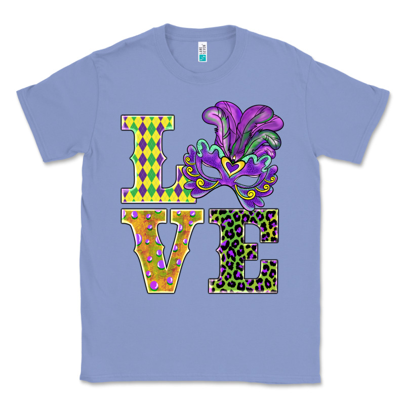 Mardi Gras Love Mask Classic Tee by BarkalooDesign | Teevron