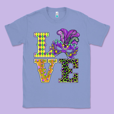 Mardi Gras Love Mask Classic Tee Designed By Barkaloodesign