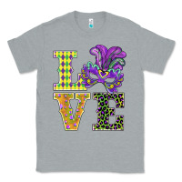 Heather Grey mardi gras love mask Classic Tee - BarkalooDesign
