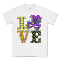 White mardi gras love mask Classic Tee - BarkalooDesign