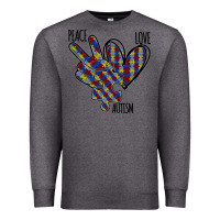 Charcoal Heather Peace Love Autism Premium Sweatshirt - Bettercallsaul
