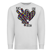 Dove Grey Peace Love Autism Premium Sweatshirt - Bettercallsaul