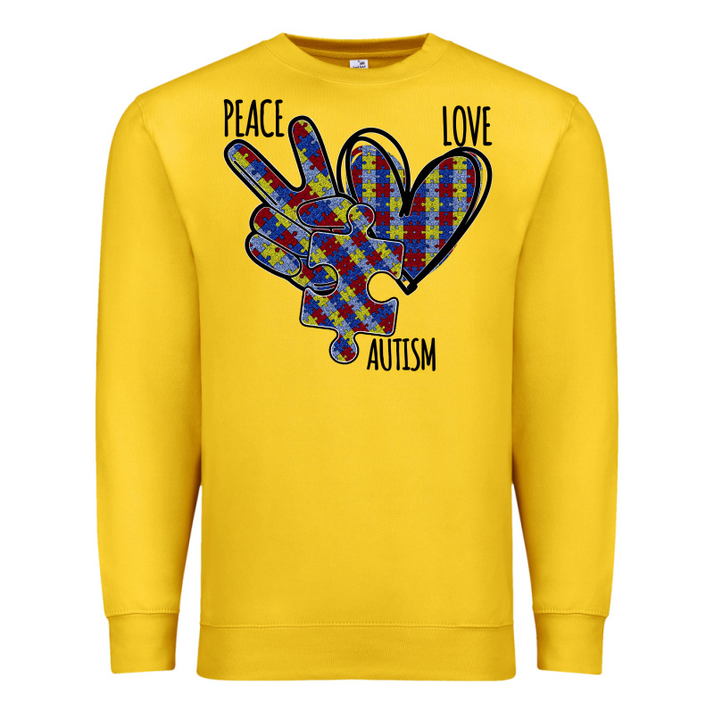 Peace Love Autism Premium Sweatshirt by Bettercallsaul | Teevron