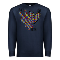 Navy Peace Love Autism Premium Sweatshirt - Bettercallsaul
