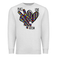 Oatmeal Heather Peace Love Autism Premium Sweatshirt - Bettercallsaul