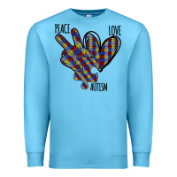 Ocean Blue Peace Love Autism Premium Sweatshirt - Bettercallsaul