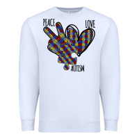 White Peace Love Autism Premium Sweatshirt - Bettercallsaul