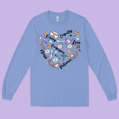 Nurse Long Sleeve Tee Designed By Maliassmallbusiness