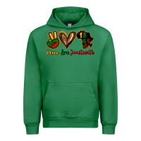 Emerald Peace love Juneteenth Urban Hoodie - HowdyJamesFarm