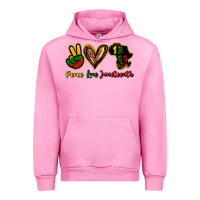 Fuchsia Pink Peace love Juneteenth Urban Hoodie - HowdyJamesFarm