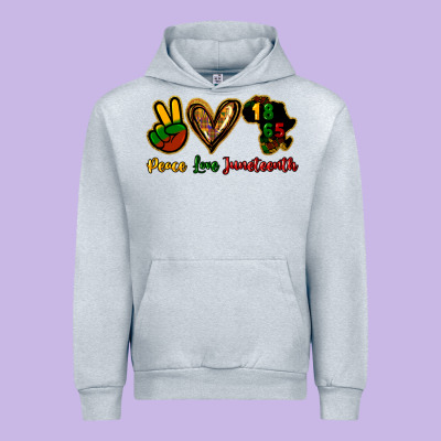 Peace Love Juneteenth Urban Hoodie Designed By Howdyjamesfarm