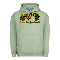 Pigment Oil Green Peace love Juneteenth Urban Hoodie - HowdyJamesFarm