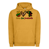 Pigment Peanut Butter Peace love Juneteenth Urban Hoodie - HowdyJamesFarm