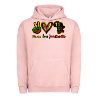 Pigment Salmon Peace love Juneteenth Urban Hoodie - HowdyJamesFarm