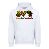 White Peace love Juneteenth Urban Hoodie - HowdyJamesFarm