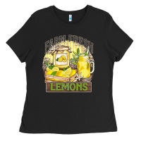 Black farm fresh lemons Ladies Tee - Zillion Design Studio