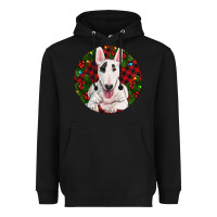 Black Christmas Bull Terrier Heavyweight Hoodie - RanaPortraitStore