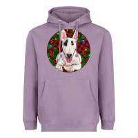 Lavender Christmas Bull Terrier Heavyweight Hoodie - RanaPortraitStore