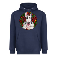 Navy Christmas Bull Terrier Heavyweight Hoodie - RanaPortraitStore