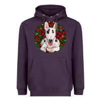 Plum Christmas Bull Terrier Heavyweight Hoodie - RanaPortraitStore