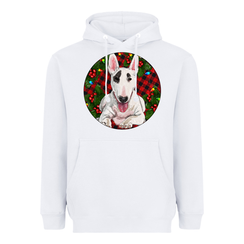 Christmas Bull Terrier Heavyweight Hoodie by RanaPortraitStore | Teevron